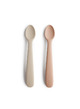 Silicone feeding spoons 2 pack - blush/shifting sand