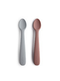 Silicone feeding spoons 2 pack - stone/cloudy mauve