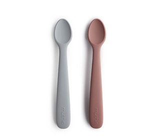 Silicone feeding spoons 2 pack - stone/cloudy mauve - Mushie