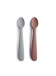 Silicone feeding spoons 2 pack - stone/cloudy mauve