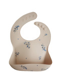 Silicone bib - blue flowers