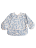 Long sleeve bib - blue flowers