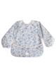 Long sleeve bib - blue flowers