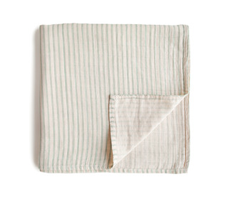 Swaddle - sage stripes - Mushie Swaddle - sage stripes - Mushie