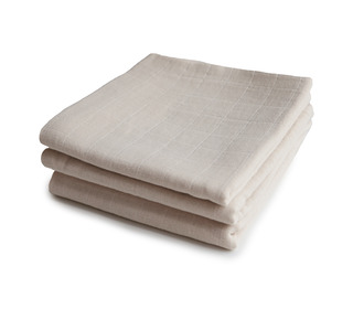 Muslin cloth 3 pack - fog - Mushie Muslin cloth 3 pack - fog - Mushie
