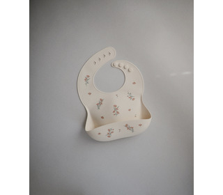 Silicone bib - pink flowers - Mushie