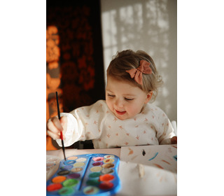 Long sleeve bib - bows - Mushie