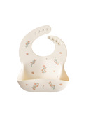 Silicone bib - pink flowers