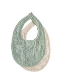 Muslin bib 2-pack - roman green/fog