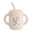 Silicone Training Cup + Straw - blue flowers - Mushie