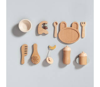 Wooden baby feeding set - Petit Monkey