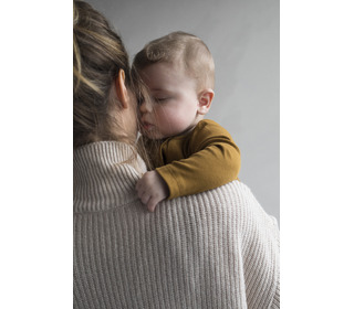 Rib henley jumpsuit l/s - golden olive - Phil & Phae