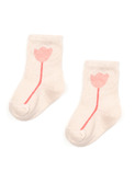 Chaussettes en maille jacquard - tulipes