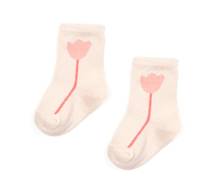 Chaussettes en maille jacquard - tulipes - Play up