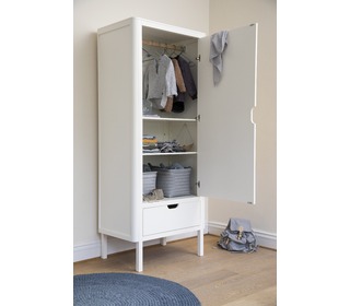 The Sebra Wardrobe, single door, white  - Sebra