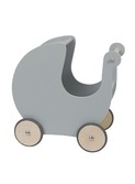 Wooden doll's pram, grey