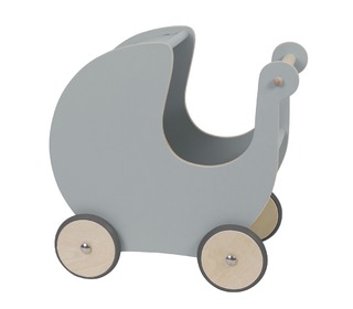 Wooden doll's pram, grey - Sebra