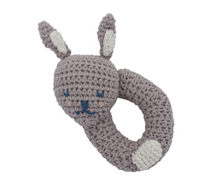 Crochet rattle Bluebell the Bunny - morning cloud - Sebra
