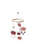 Felted Baby Mobile Clouds - candy pink