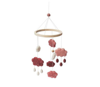 Felted Baby Mobile Clouds - candy pink - Sebra