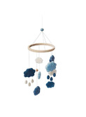 Felted Baby Mobile Clouds - denim blue