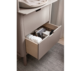 Sebra changing unit, drawers - birch bark rose - Sebra