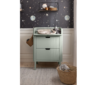 Sebra changing unit, drawers - mist green - Sebra