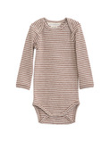 Baby body stripe - acorn/offwhite