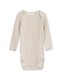 Baby body stripe - oat/offwhite