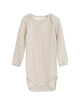Baby body stripe - oat/offwhite