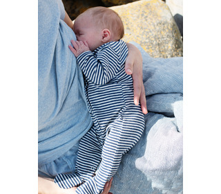 Newborn stripe suit - navy/offwhite - Serendipity Organics Newborn stripe suit - navy/offwhite - Serendipity Organics