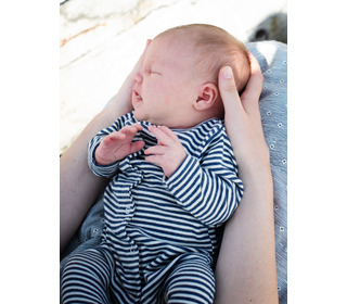 Newborn stripe suit - navy/offwhite - Serendipity Organics Newborn stripe suit - navy/offwhite - Serendipity Organics