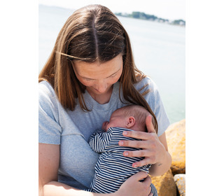 Newborn stripe suit - navy/offwhite - Serendipity Organics Newborn stripe suit - navy/offwhite - Serendipity Organics
