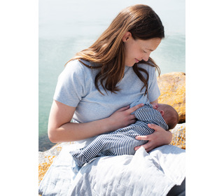 Newborn stripe suit - navy/offwhite - Serendipity Organics Newborn stripe suit - navy/offwhite - Serendipity Organics
