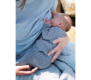 Newborn stripe suit - navy/offwhite - Serendipity Organics Newborn stripe suit - navy/offwhite - Serendipity Organics