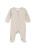 Newborn stripe suit - oat/offwhite