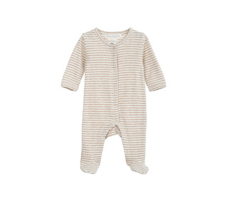 Newborn stripe suit - oat/offwhite - Serendipity Organics Newborn stripe suit - oat/offwhite - Serendipity Organics