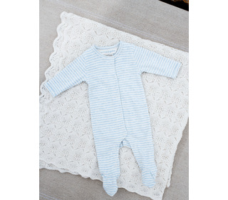 Newborn stripe suit - mist/offwhite - Serendipity Organics Newborn stripe suit - mist/offwhite - Serendipity Organics