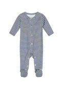 Newborn stripe suit - navy/offwhite