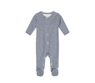 Newborn stripe suit - navy/offwhite - Serendipity Organics Newborn stripe suit - navy/offwhite - Serendipity Organics