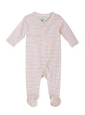 Newborn stripe suit - orchid/offwhite