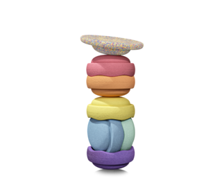 Super confetti rainbow set pastel - 6 + 1 - Stapelstein