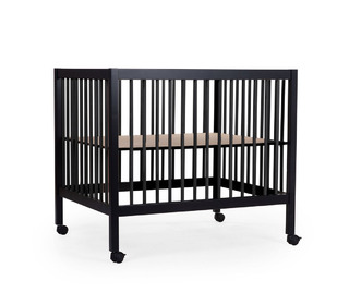 Playpen 97 + wheels - 95 x 75 cm - wood - black - Childwood