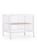 Playpen 97 + wheels - 95 x 75 cm - wood - white