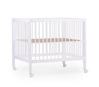 Playpen 97 + wheels - 95 x 75 cm - wood - white - Childwood