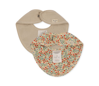 Basic 2 pack bib - jardin rouge - Konges Sløjd