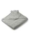 Augusta hooded towel - hippo dove blue