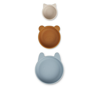 Eddie bowls 3-pack - blue multi mix - Liewood