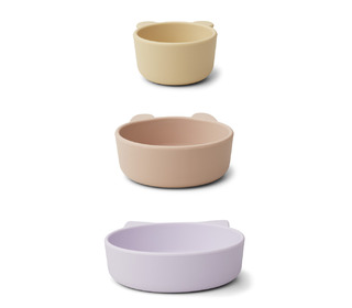 Eddie bowls 3-pack - light lavender multi mix - Liewood