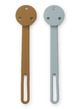 Willow pacifier strap 2-pack - mustard/sea blue mix